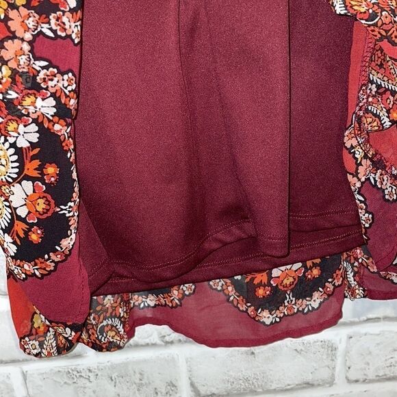 As U Wish Boho Mini Dress Red Print Paisley Print - Picture 6 of 8